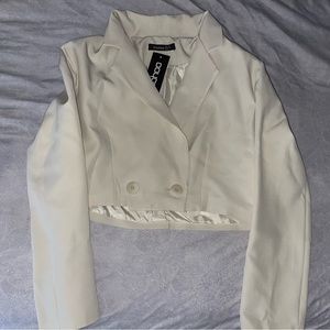 Cream Cropped Blazer
